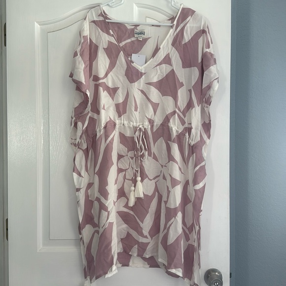NWT Poolside Paradiso Coverup Tropical Leaf Design Dress - Picture 1 of 6
